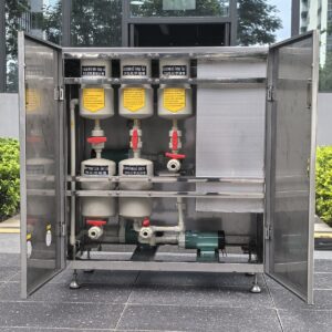 internal structures of bench-scale electrochemical oxidation wastewater treatment unit